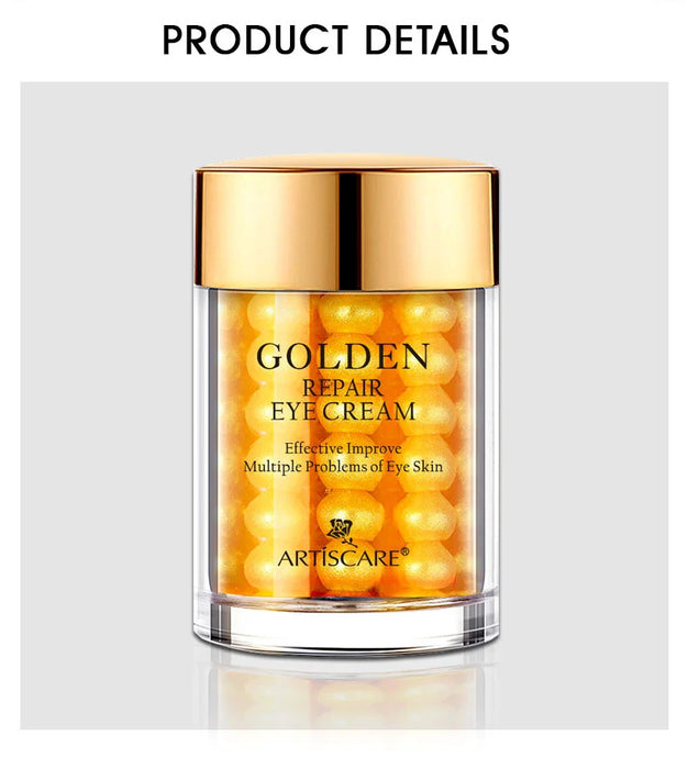 Ensemble de soins de la peau ARTISCARE 24K Gold : crème hydratante pour les yeux, essence pour le visage et rouleaux peptidiques pour les cernes et soins hydratants