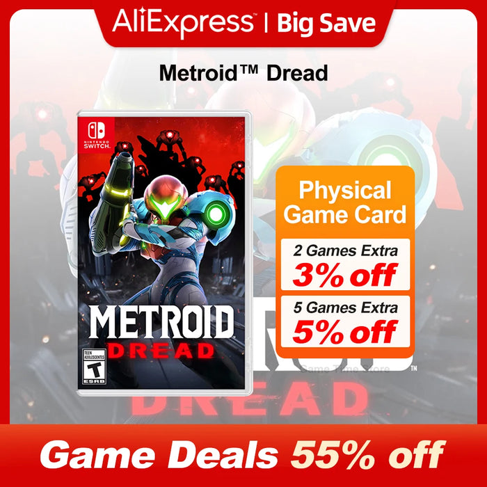 Metroid Dread - Jeu d'aventure Nintendo Switch avec carte de jeu physique 100 % originale