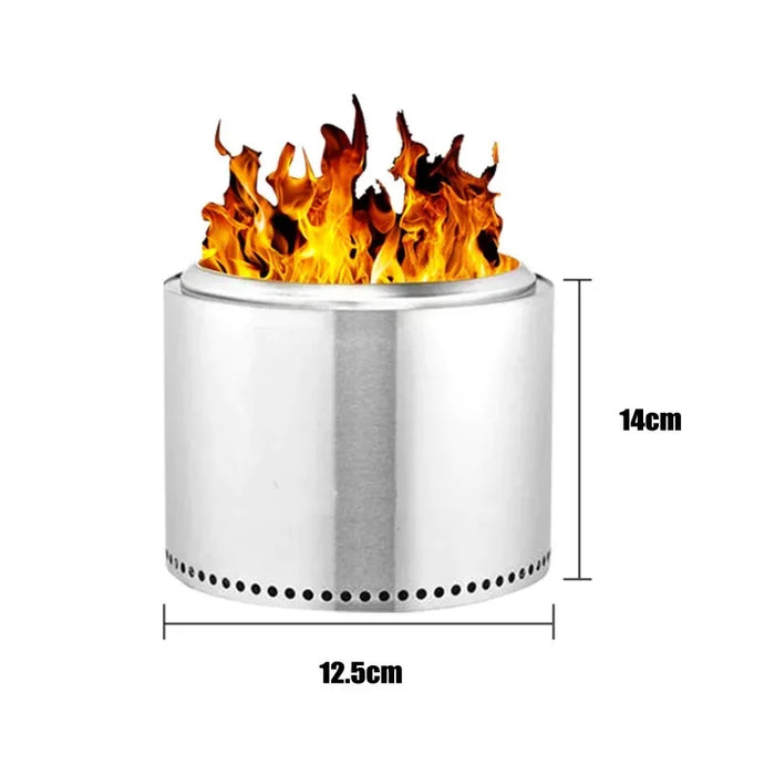 Popular cesta de fuego de acero inoxidable sin humo para acampar al aire libre-hoguera portátil para leña y hogueras