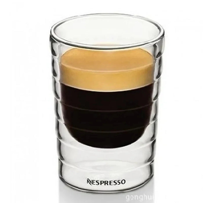 Tasse en verre à double paroi faite à la main pour Nespresso - Tasse à café, bière, vin et cocktail, cadeau pour amis