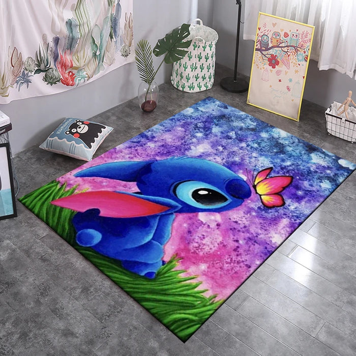 Alfombras de anime impresas en 3D de Disney Fashion Stitch para el hogar, alfombras grandes para sala de estar y habitación de niños, alfombras para sofá y tapetes