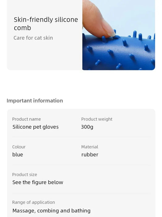 Gants en silicone pour animaux de compagnie - Épilation des poils de chat et de chien avec des gants en caoutchouc