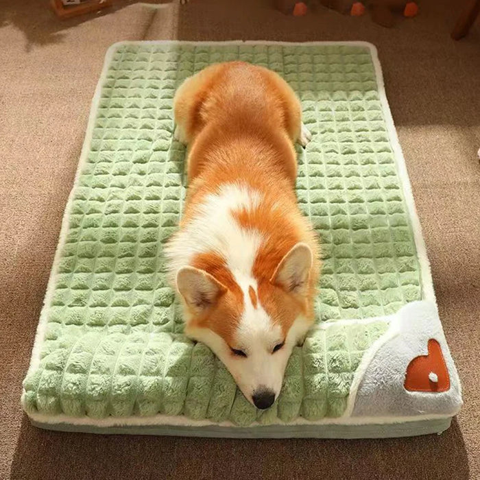 MADDEN Tapis chauffant d'hiver de luxe pour chiens de petite et moyenne taille – Lit à carreaux pour chats et chiens, lit pour animal domestique doux et lavable avec housse amovible