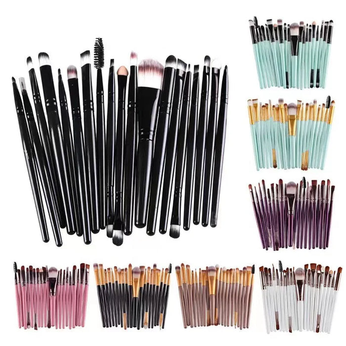 Ensemble de 20 pinceaux pour les yeux – Pinceaux tout-en-un pour maquillage des yeux et eye-liner avec logo personnalisable