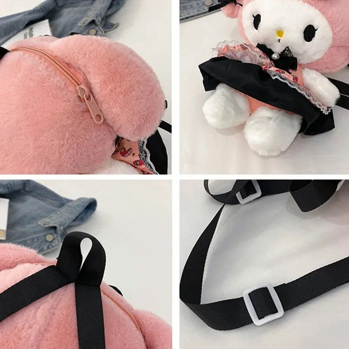 Linda mochila estilo lolita de felpa Sanrio Kuromi - My Melody Dust Bag para regalos de Navidad