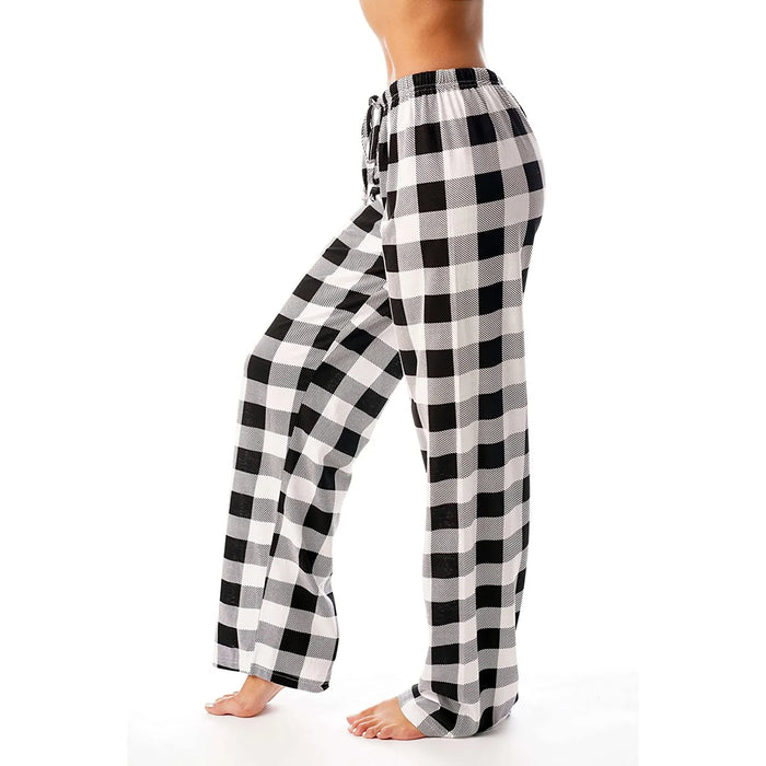 Pantalon de pyjama de noël à carreaux pour femmes, pour l'automne et l'hiver, pantalon à jambes larges à la mode pour un Style de rue décontracté