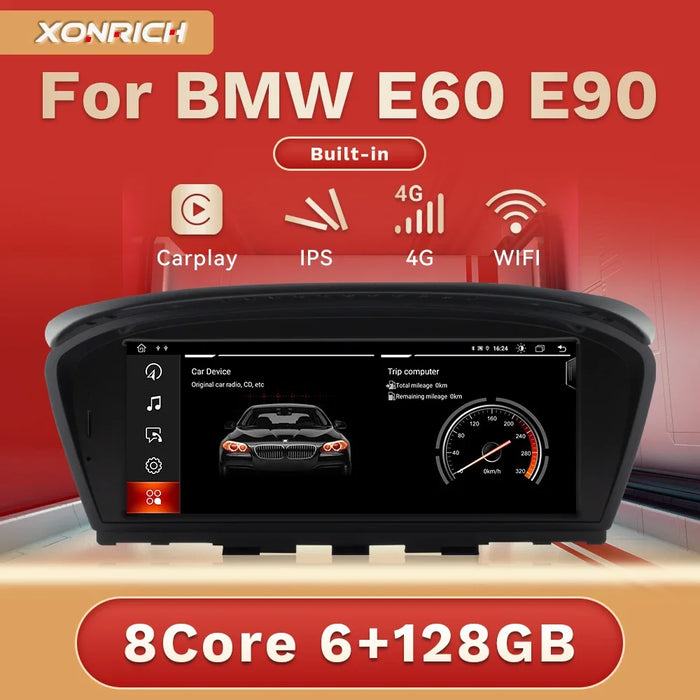 XONRICH 6GB 128GB Android 14 Autoradio für BMW 5 Series E60 E61 E63 E64 E90 E91 E92 E93 CCC CIC Multimedia CarPlay GPS Navigation