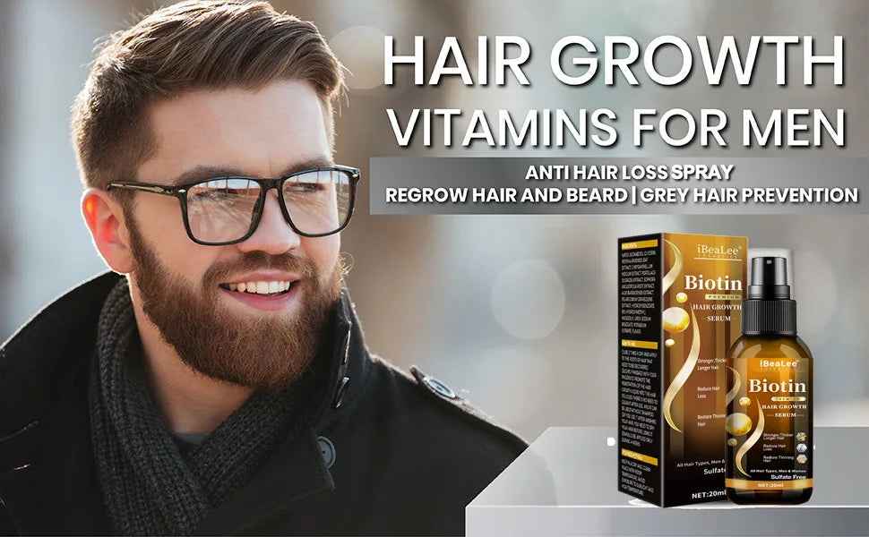 Productos para el crecimiento del cabello con biotina: cuidado del cabello de rápido crecimiento, aceites esenciales y spray anticaída para hombres y mujeres