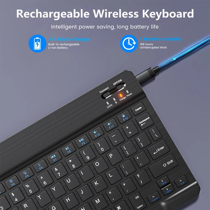 Tragbare Bluetooth-Tastatur und -Maus für iPad, Telefon und Tablet – kabellose Mini-Tastatur für Samsung und Xiaomi Android