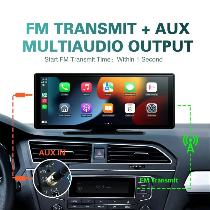 XUDA Universal 10,26 Zoll Autoradio Multimedia WIFI Video Player Wireless Carplay & Android Auto für Apple oder Android MP5 Player