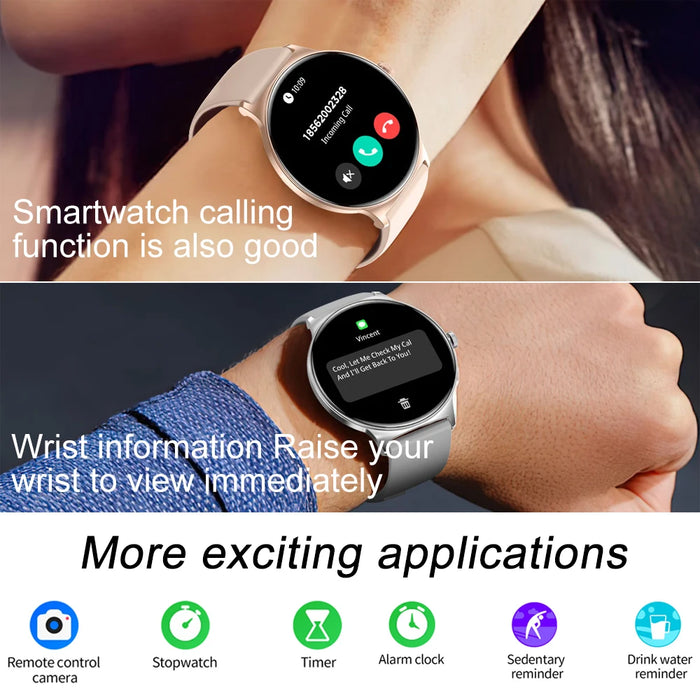 2024 Neue GPS-Tracker-Smartwatch für Frauen mit AMOLED-Bildschirm und Bluetooth-Anrufen – Gesundheitsüberwachung und stilvolles Design