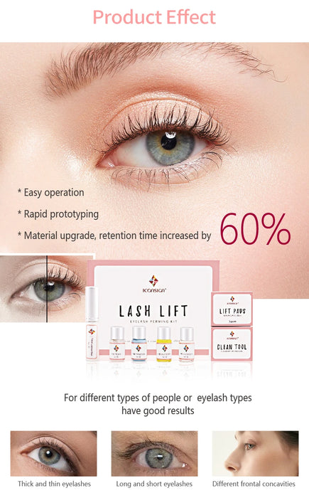 Lash Lift Kit von ICONSIGN – Permanentes Wimpernlifting, Pflege und Schwung, anpassbar für Ihre Marke