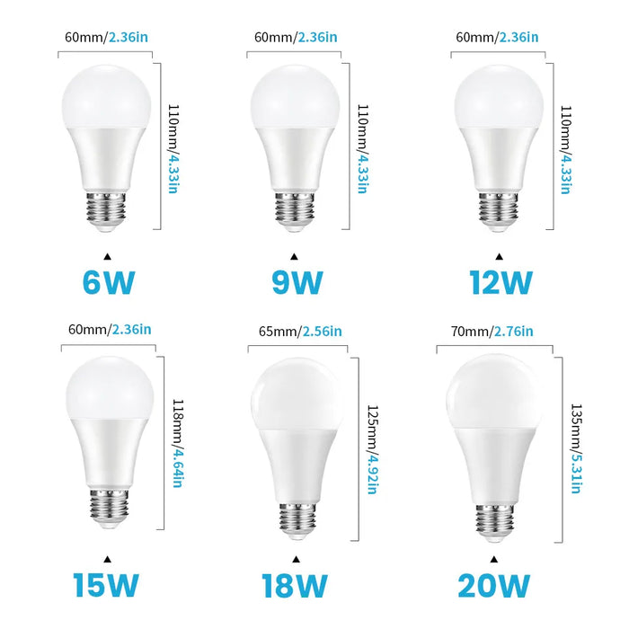 Lámpara LED con Sensor de Movimiento PIR E27 - Elija entre 6W a 20W para Hogar y Pasillos, Iluminación Automática 110V/220V