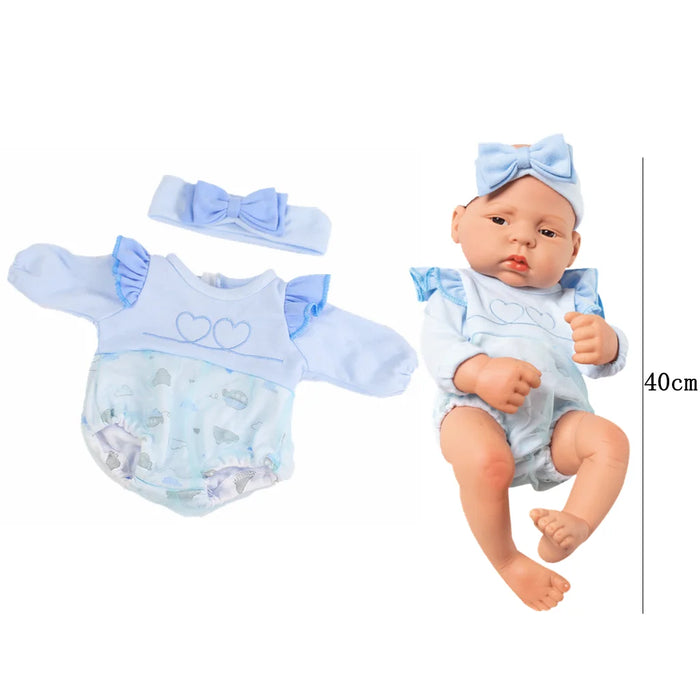 Kleid, Weste, Puppenkleidung für 40 cm große Babypuppen – niedlicher Overall und Strampler als Zubehör für Kinderspiele