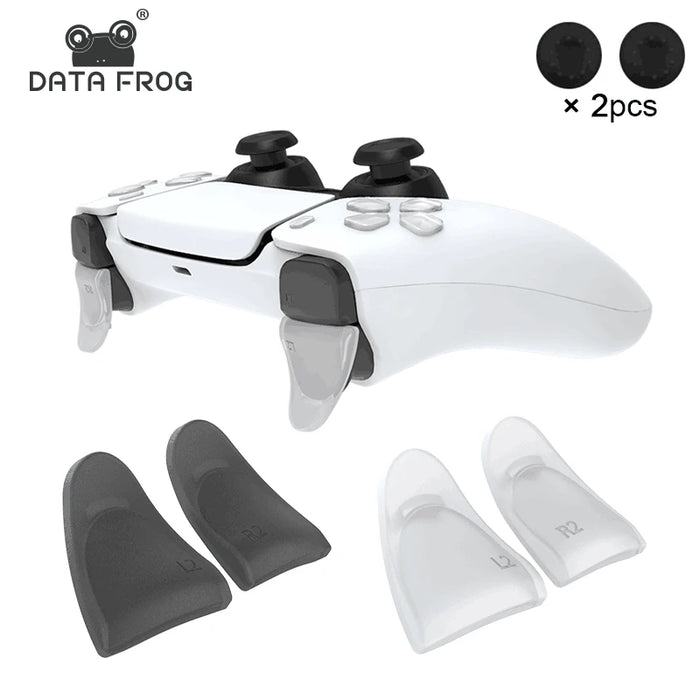 Data Frog – boutons de déclenchement étendus pour PS5 L2/R2, extension de déclenchement, capuchon de clé d-pad pour contrôleurs Playstation 5, accessoires