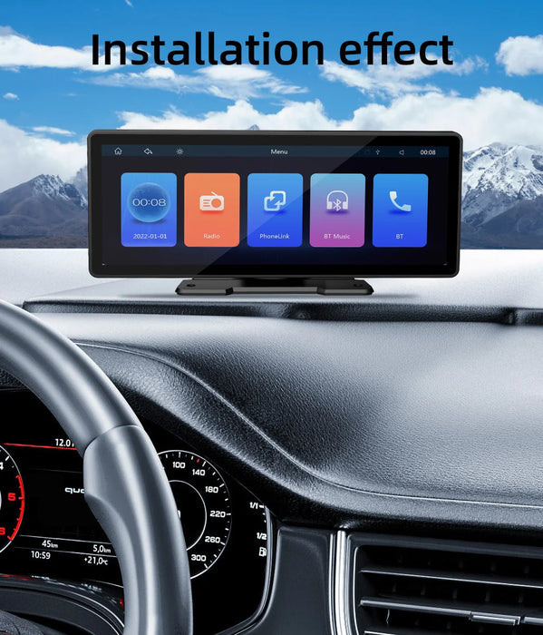 BQCC – écran Carplay Portable sans fil de 10.26 pouces, caméra de recul HD, autoradio DVR MP5, lecteur vidéo multimédia, Android Auto