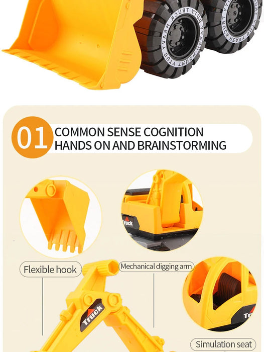 Ensemble de jouets de machines de Construction de modèles d'excavatrice et de camion à benne basculante - Flex de Construction pour l'éducation précoce des jeunes enfants