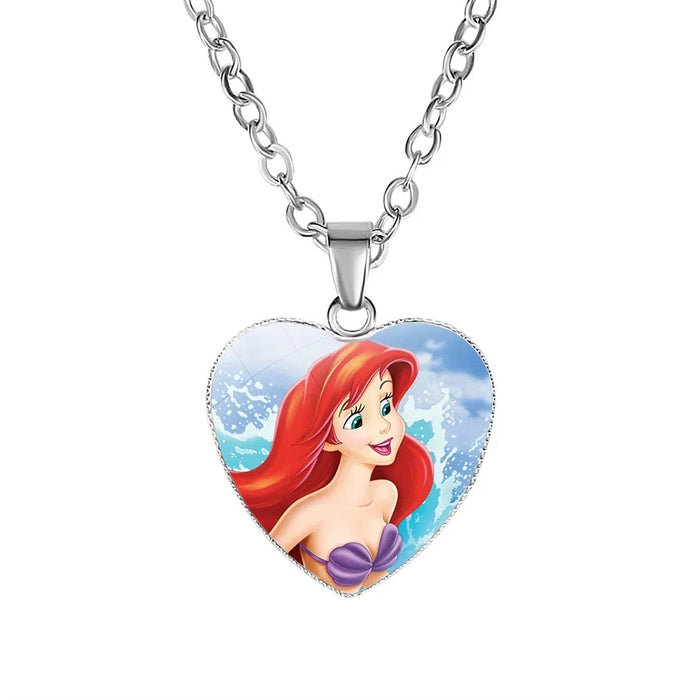 Disney Frost Moana trenzado Aladdin collar corazón encanto princesa accesorios niños regalos