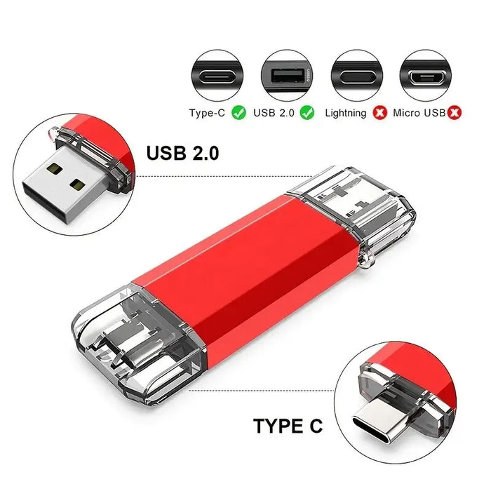 Ny 2 i 1 Type-C OTG 128GB 64GB USB Flash Drive - Snabb OTG Pendrive