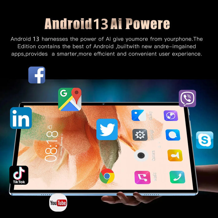 2024 nouvelle tablette Android 11 pouces-16 Go de RAM, 1 To de stockage, double SIM, processeur 10 cœurs, GPS, Bluetooth, 5G, appels téléphoniques