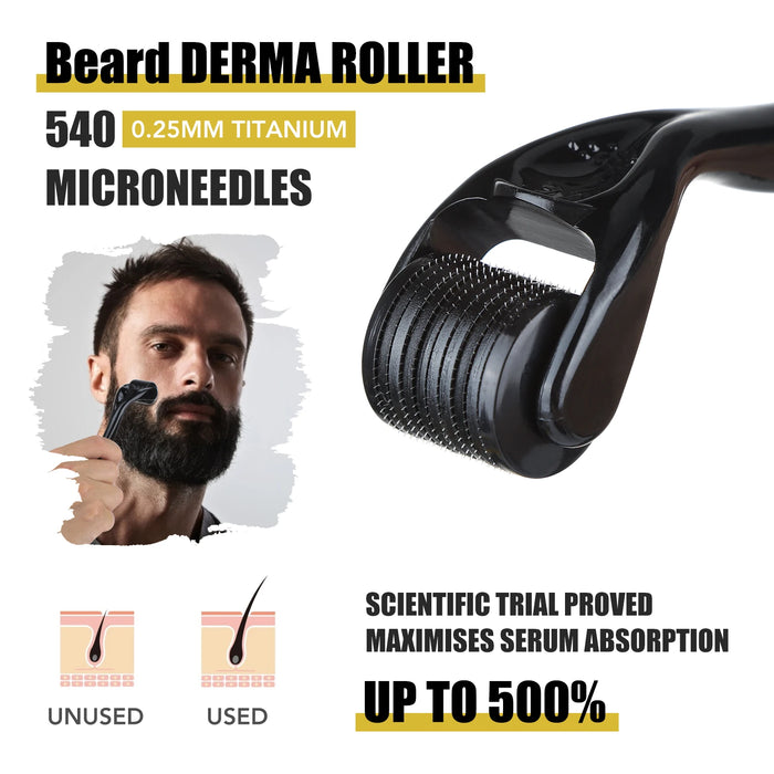 Set para el crecimiento de la barba para hombres: set de barbero con aceite para barba, cera para peinar, rodillos para el crecimiento y tijeras para el cuidado de la barba