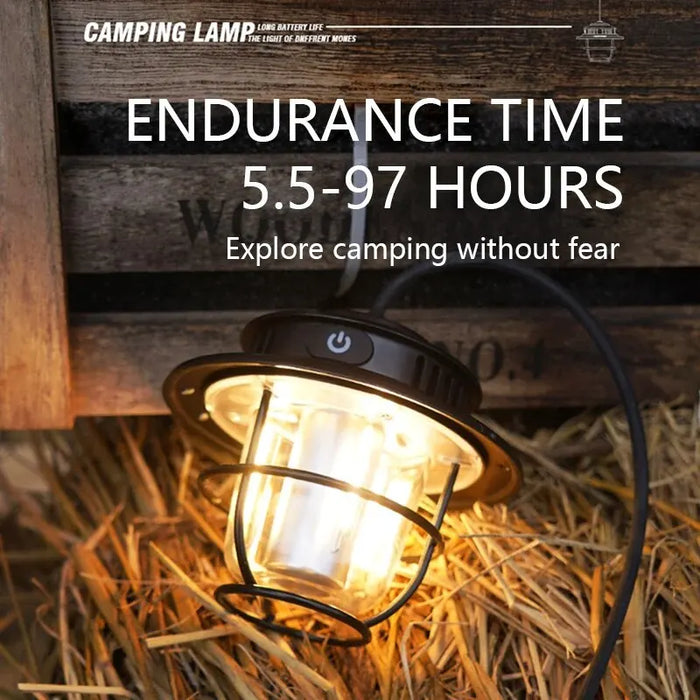 Lámpara de Camping portátil Retro, iluminación de emergencia impermeable, lámpara colgante regulable para tienda de campaña para senderismo al aire libre