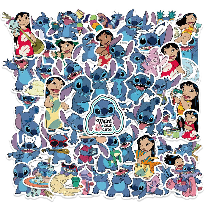 51 encantadoras pegatinas con Lilo y Stitch - Divertidas pegatinas para agenda, ordenador portátil y monopatín