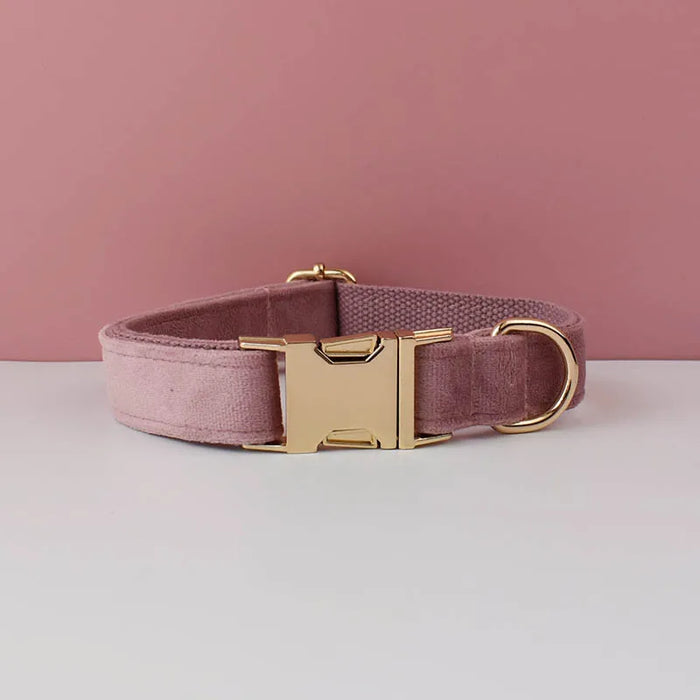 Ensemble collier, harnais et laisse pour chien personnalisé de luxe avec logo personnalisé et nœud papillon détachable