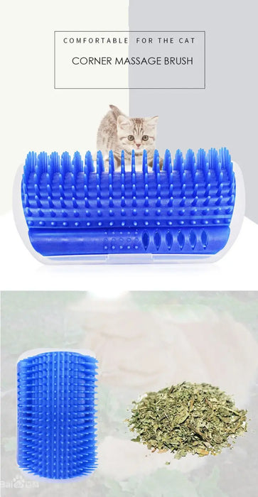 Brosse de massage pour animaux de compagnie avec grattoir d'angle pour l'épilation et brosse de nettoyage amovible