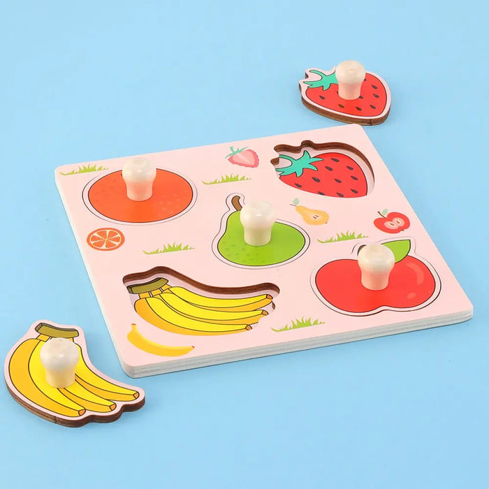 Planche à dessin à main pour enfants, jouet de Puzzle cognitif de fruits d'éducation précoce Montessori