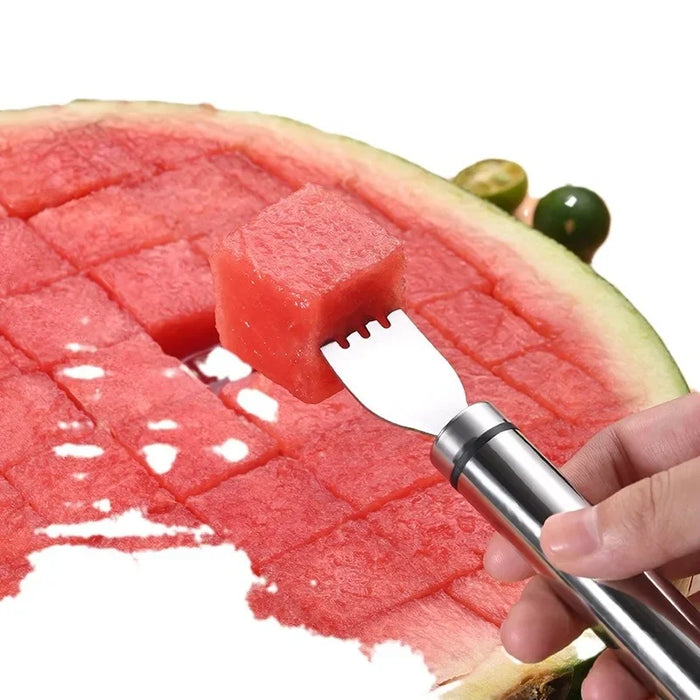 Melonenschneidewerkzeug aus Edelstahl – funktioneller Löffel und Hobel für Melonen und Früchte im Küchengriff