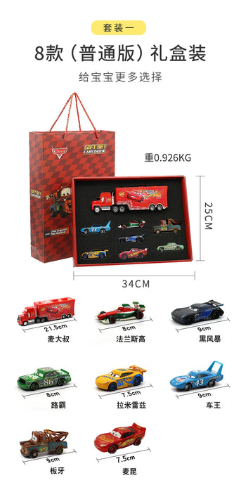 Disney Pixar Cars 3 Metalldruckguss Lightning McQueen und Mater Master Automodell-Spielzeugset mit Jackson und Uncle Truck – Geburtstagsgeschenk für Kinder