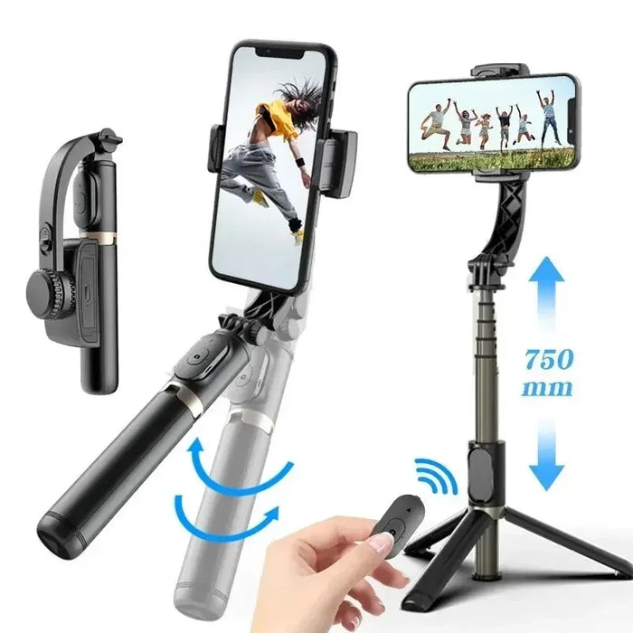 Q08 Gimbal-Stabilisator für Mobiltelefone – Bluetooth-Selfie-Stick-Stativ für vertikale Live-Videoaufnahmen