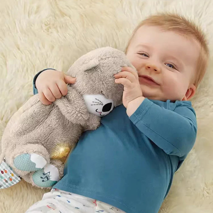 Nutria que respira, juguete musical de peluche para dormir y jugar, nutria con sonido ligero, regalos sensoriales innovadores para bebés