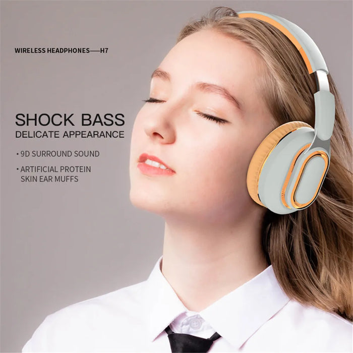 H7 Kabellose Kopfhörer Bluetooth mit tiefem Bass und Hifi-Sound – faltbares Over-Ear-Headset mit Mikrofon für Musikliebhaber und Sport