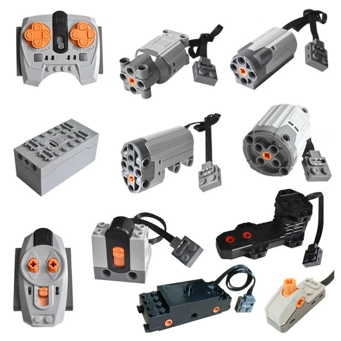 Versatile Servo Motor Part Set for Building Blocks - Compatible with LEGO