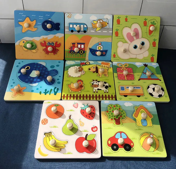 Puzzles en bois Montessori pour les tout-petits – Jouets animaux d'apprentissage pour 1 à 3 ans