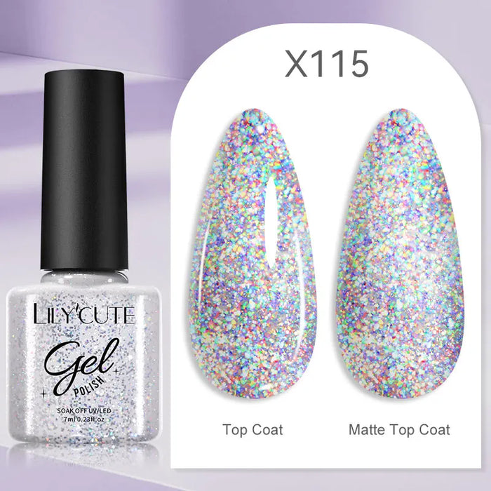 LILYCUTE 129 Farben 7 ml Nagel-Gel-Nagellack – semi-permanente Nagelkunst und Maniküre mit Soak-Off-LED-UV-Gel-Nagellack