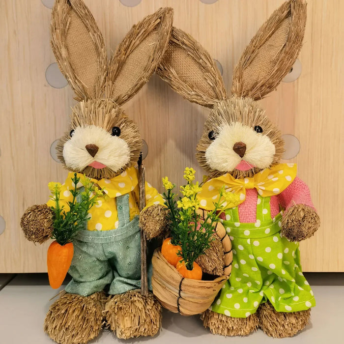 Décorations de lapin en paille mignonnes, pour fête de pâques, maison, jardin, mariage, ornement, accessoires Photo, artisanat, achetez-en 1, obtenez-en 1, nouvelle collection 2024