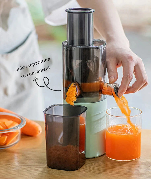 Compact Slow Juicer for Home - Automatic Multifunctional Fruit Juicer with Residue Separation