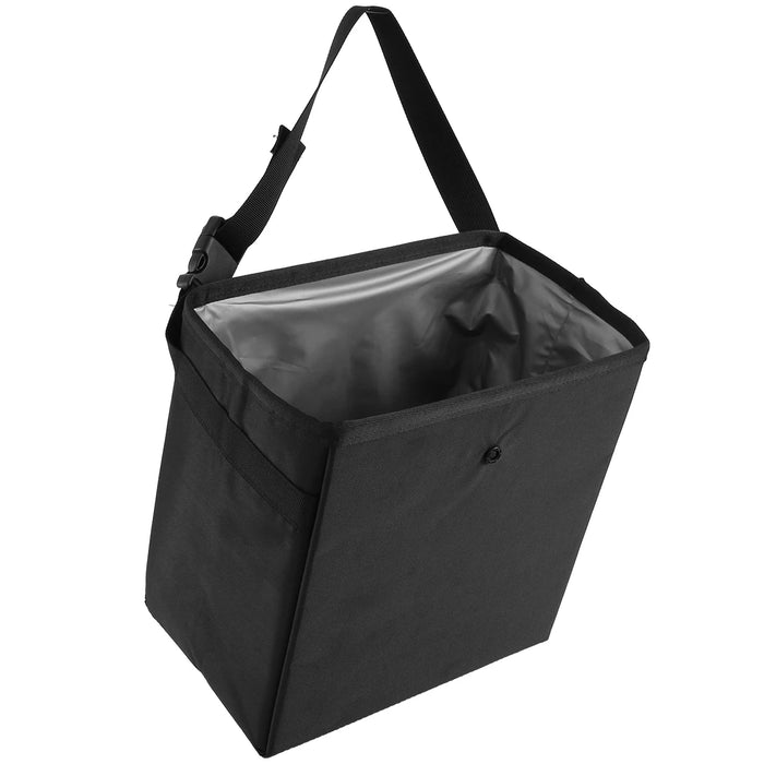 Foldable Hanging Car Trash Container - Waterproof Car Storage Box - Universal Organizer Box in Black