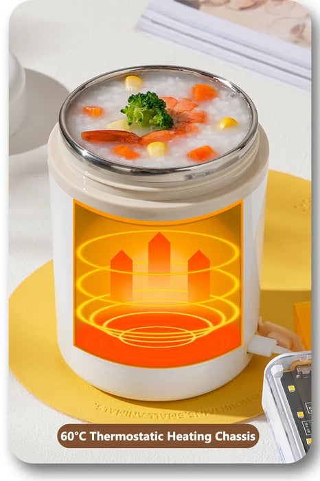 Boîte à déjeuner chauffante USB de 600ML, chauffe-plats Portable en acier inoxydable pour le déjeuner, les boissons et le lait