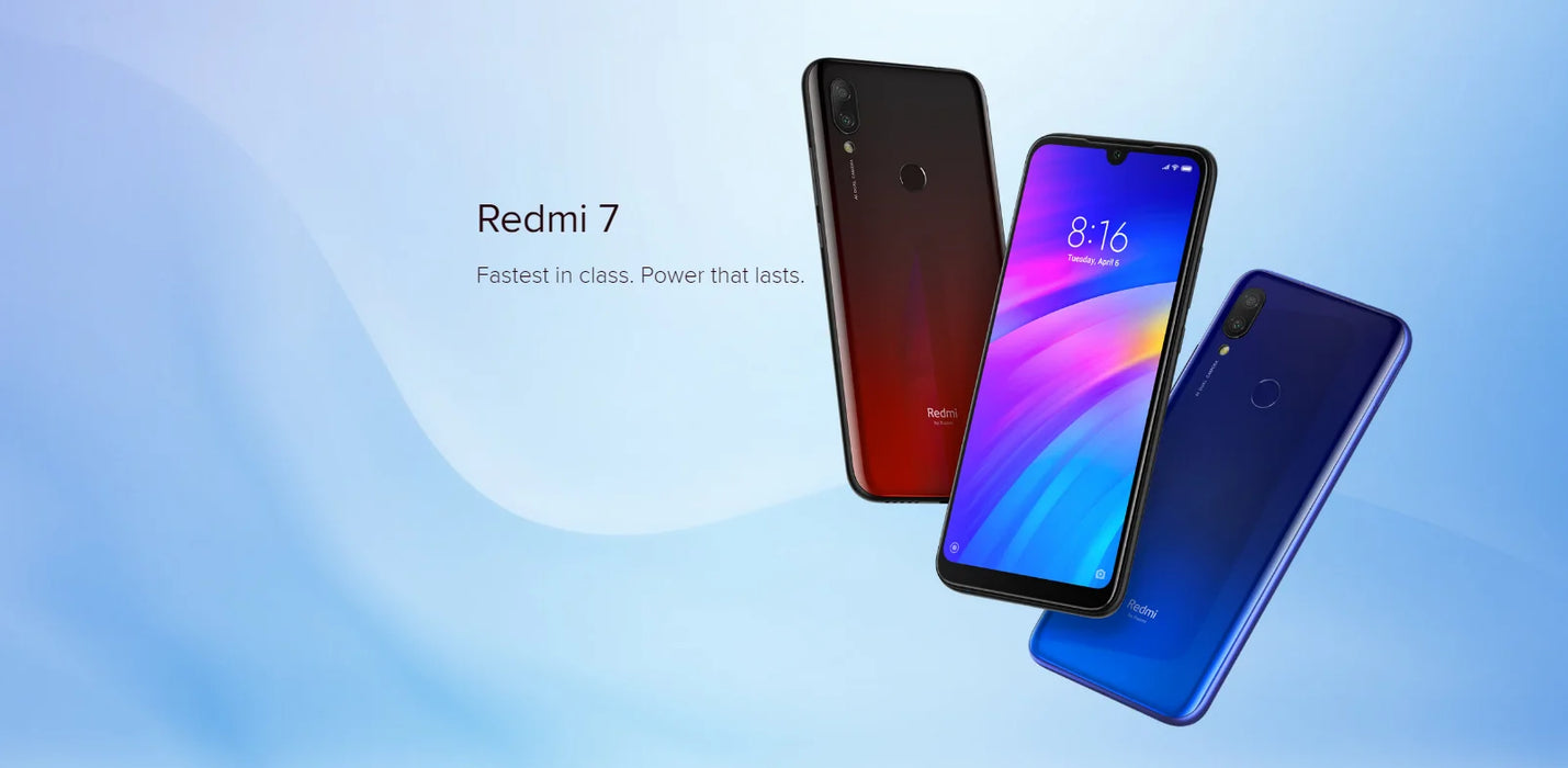 Xiaomi Redmi 7 Smartphone mit Hülle, Dual-SIM, Android-Handy mit Dual-Kamera, gebrauchtes Telefon