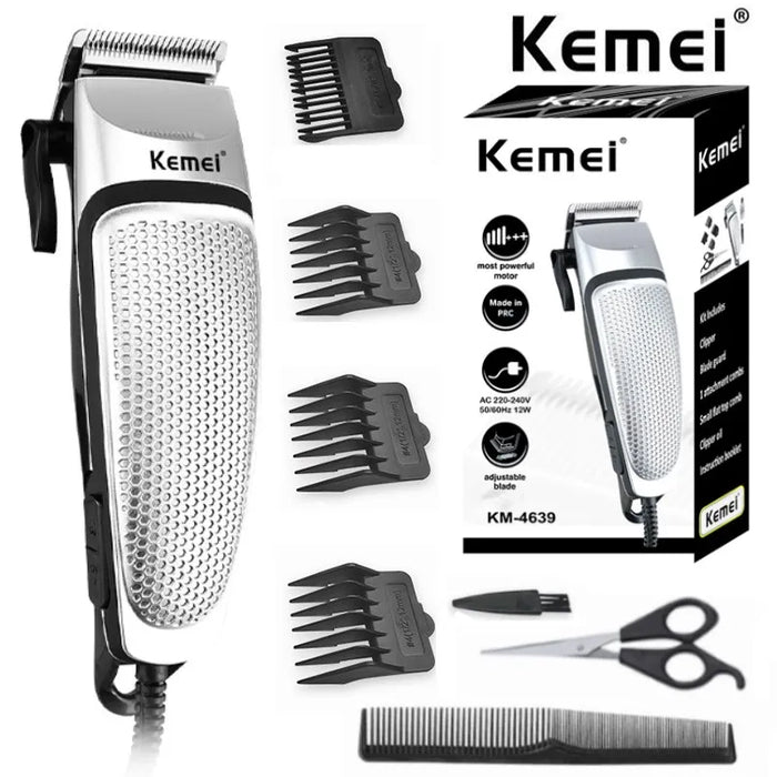 Cortadora de pelo eléctrica Kemei KM-4639, cortadora profesional, máquina de barba de poco ruido para cuidado Personal, herramienta de corte de cabello