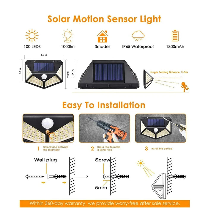 Luces LED con sensor de energía solar, paquete de 10 con detector de movimiento para uso en exteriores