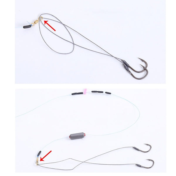 5-Pack Strong Double Hooks for Fishing Tackle - Durable with Sturdy Horse Line