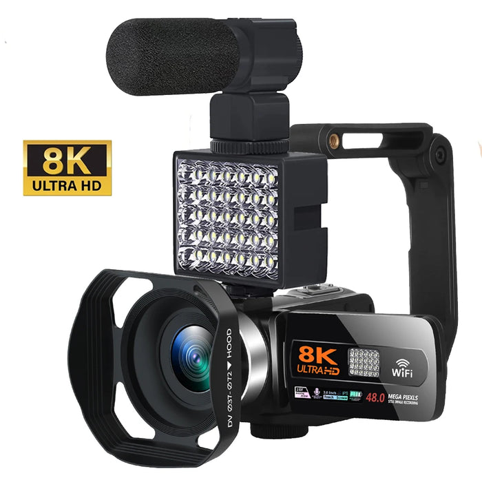 Professionelle 8K-Videokamera mit Full HD, 48 MP WLAN und 16-fachem Zoom