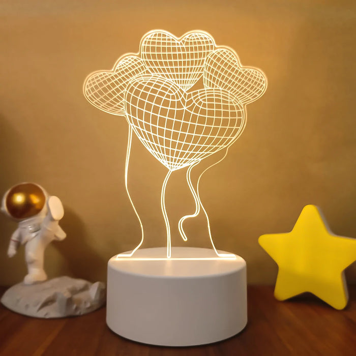 Lámpara de noche LED Sololander Creative 3D Illusions - Lámpara de mesa única para decoración del hogar con pantalla acrílica