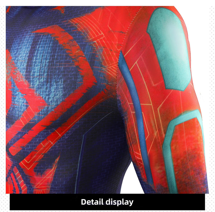 Disfraz de Spider Man 2099, mono de Miguel O'Hara, accesorios de cómic de Halloween, mono, disfraz de Spiderman con tocado