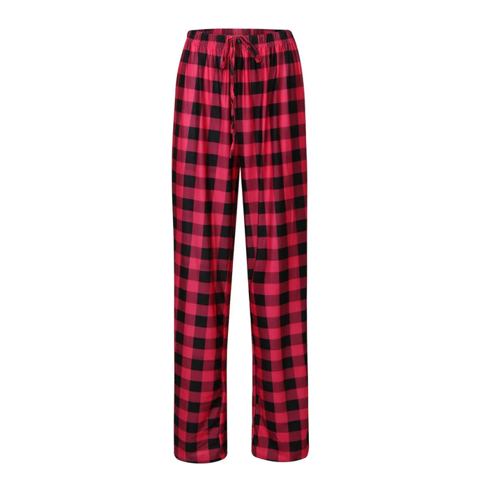 Pantalon de pyjama de noël à carreaux pour femmes, pour l'automne et l'hiver, pantalon à jambes larges à la mode pour un Style de rue décontracté